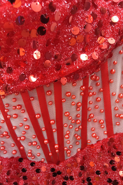 loveedsTM-One-shoulder pearl sequined slim fit dress-vx