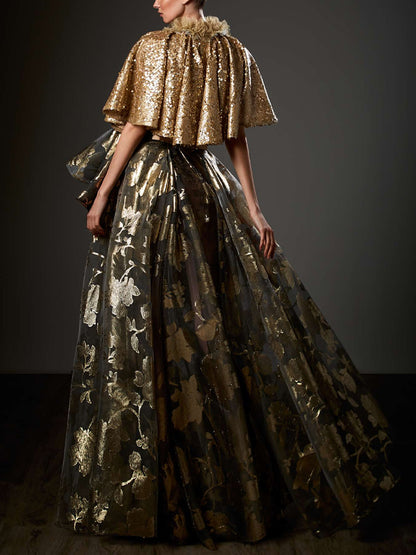 Suspender Print Maxi Dress