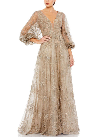 Bishop Sleeve Embroidered Dress