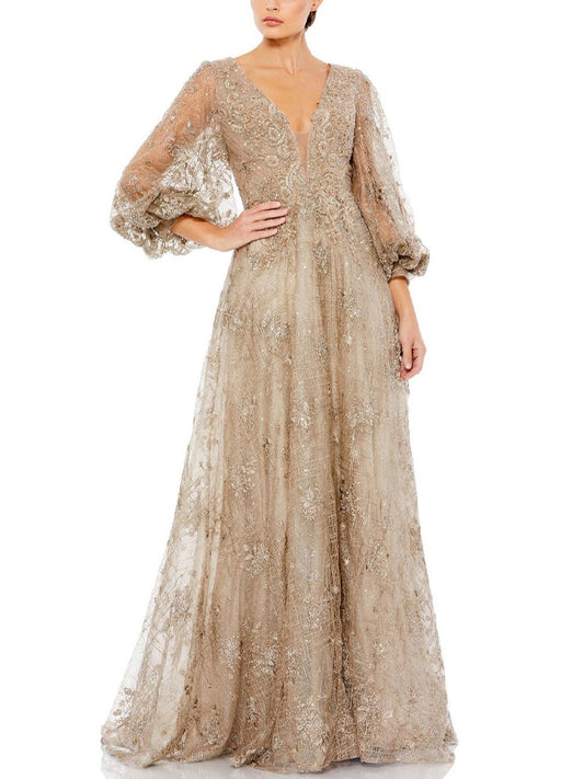 Bishop Sleeve Embroidered Dress