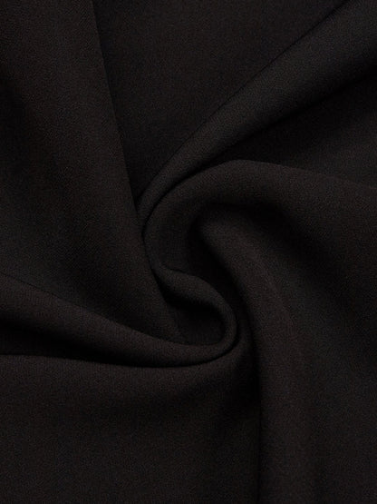 Elegant Color Block Split Joint Stand Collar Midi Dress