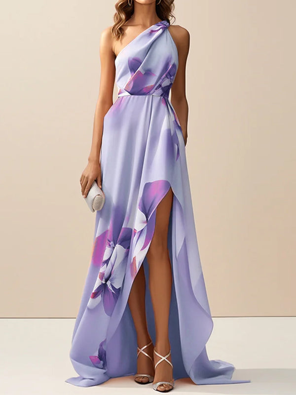 Off-shoulder print Maxi Dress