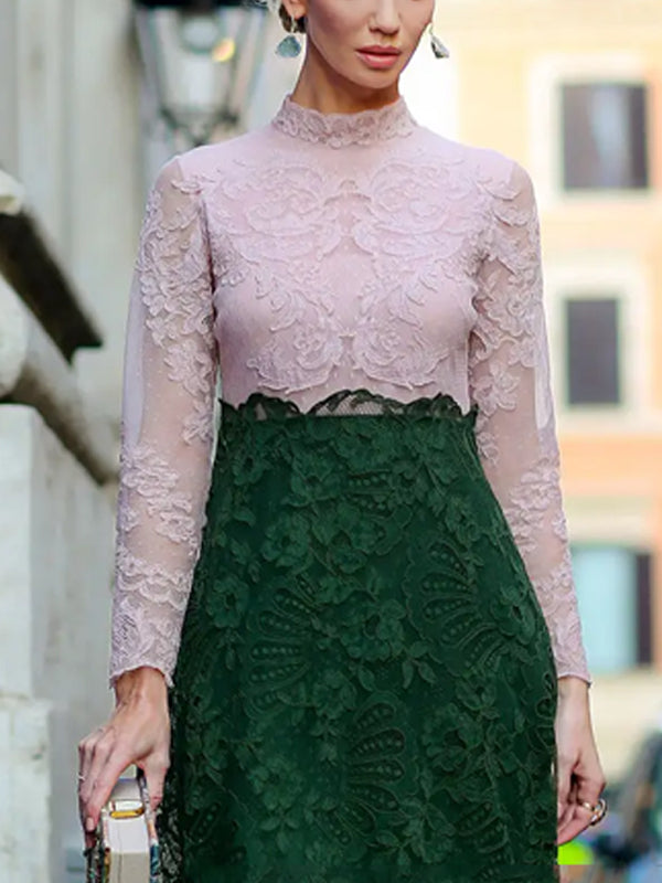 Lace Hollow Stitching Women's Dress