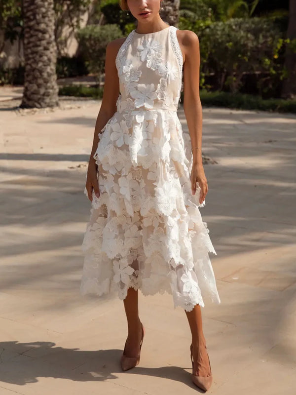 Lace Vine Applique Women's Dress