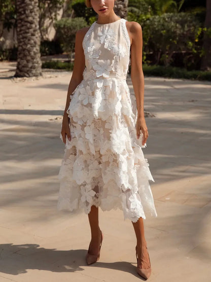 Lace Vine Applique Women's Dress