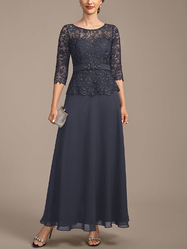 Lace Solid Color Midi Dress