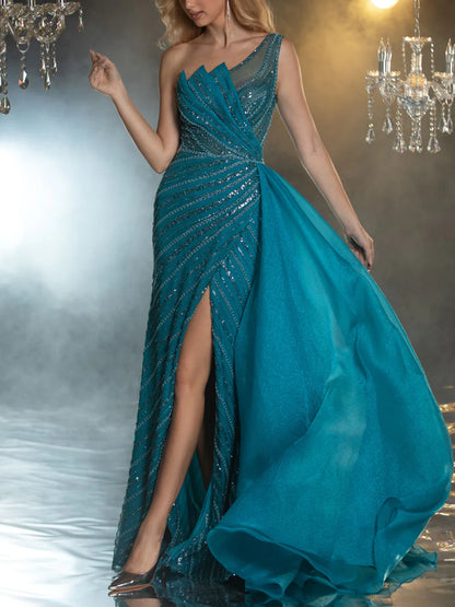 One Shoulder Elegant Temperament Women's Gown