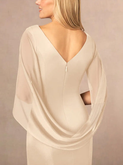 Mermaid Scoop Pleated Mesh Dress