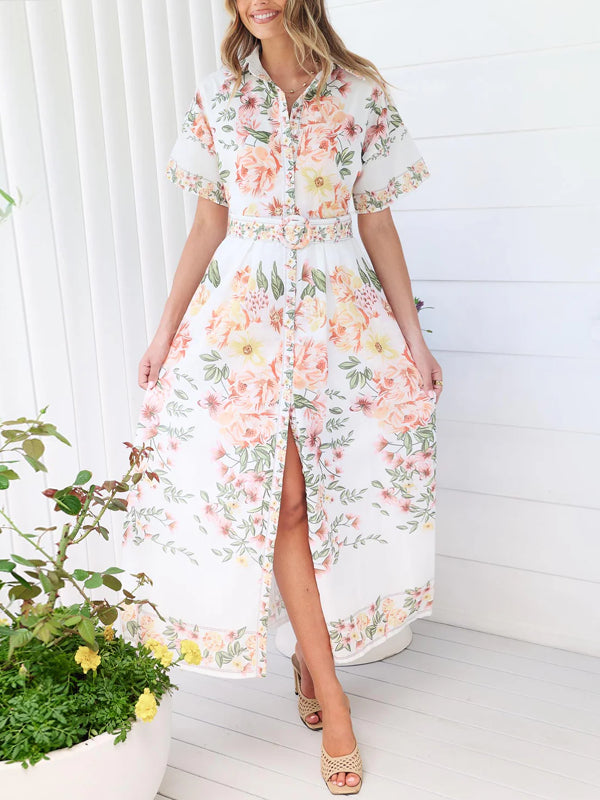 Temperamental Simple Printed Women's Holiday Dress