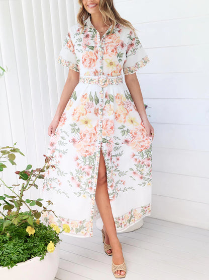 Temperamental Simple Printed Women's Holiday Dress