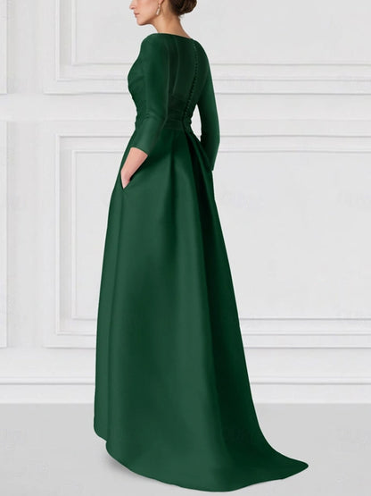 Solid Color Three-dimensional Flowers Midi Dress