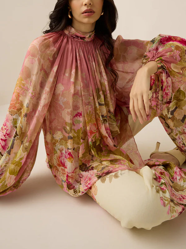 Chiffon Print Temperament Women's Suit