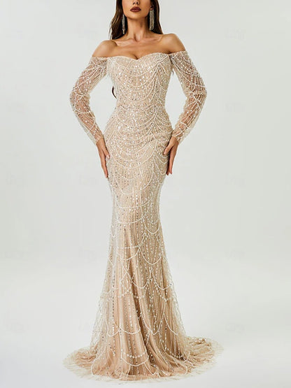 Solid Color Sequined Tube Top Maxi Dress