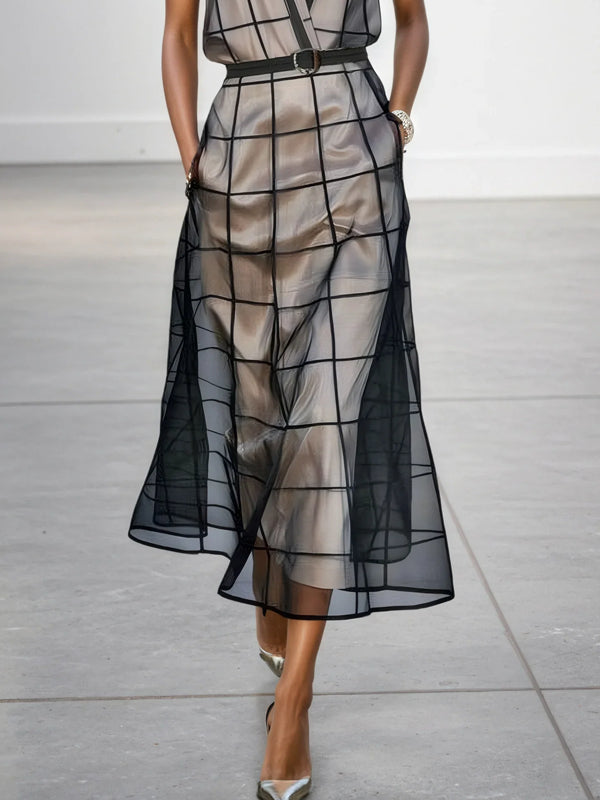 Temperament Line Shirt Collar Women's Dress