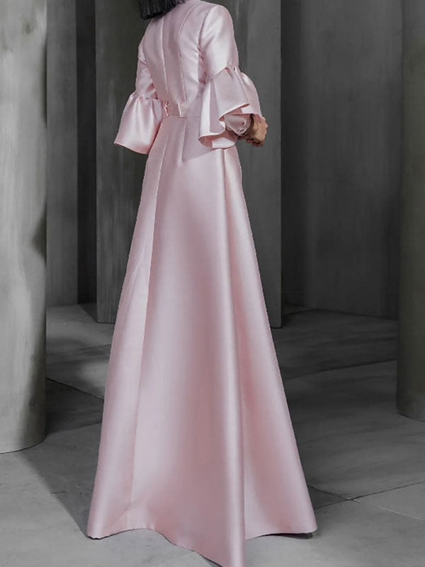 Satin Airy Casual Ruffles Women's Dress