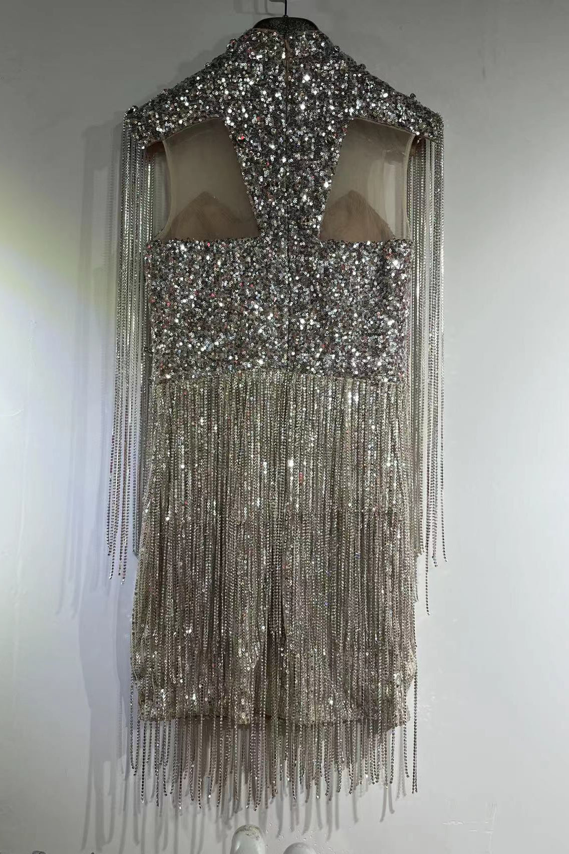 loveedsTM-Tassel sequin short heavy sexy dress-vx