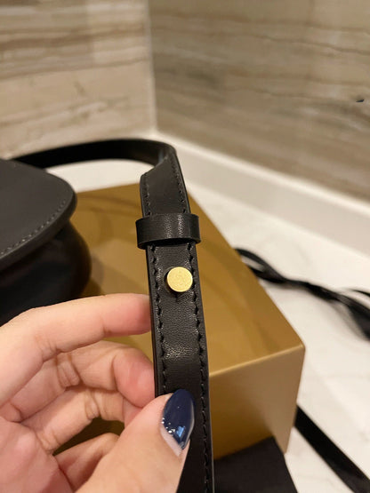 SAINT LAURENT  Smooth Calfskin Classic Monogram Small Kaia Satchel Black