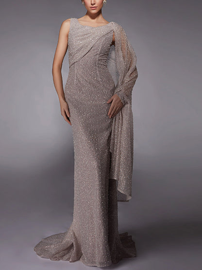 Round Neck Solid Color Maxi Dress