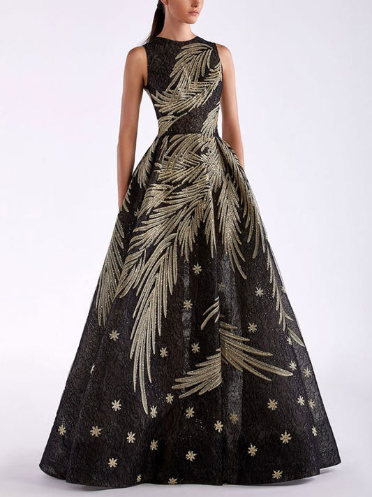 Sleeveless Hand-embroidered Elegant Mother of the Groom Dress