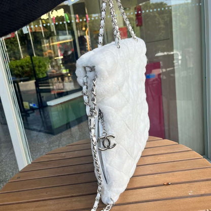 Chanel White Hidden Chain Tote Bag