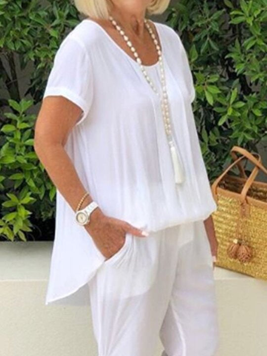 Pure Cotton Breathable Simple Women's Suit