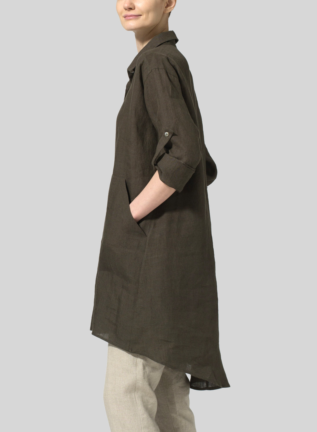 Women's Solid Color Top And Trousers Suit