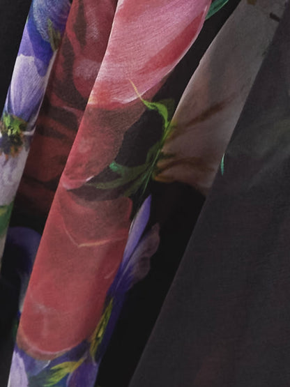 Pleated Floral-print Silk-chiffon Midi Dress