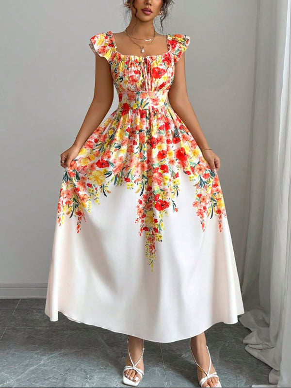 Temperament Holiday Print Elegant Women's Dress