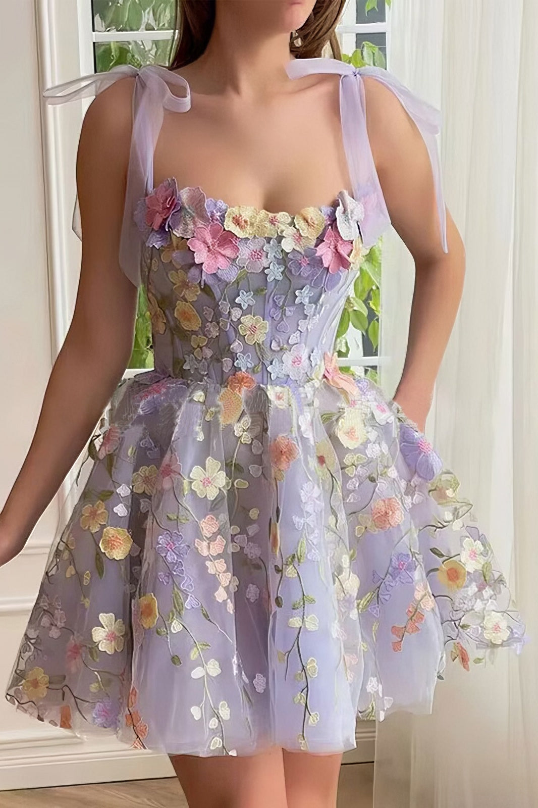 loveedsTM-Three-dimensional flower embroidery hip-hugging sexy suspender dress