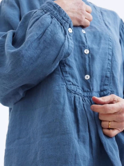 Loose and Comfortable Cotton and Linen Ladies Shirt