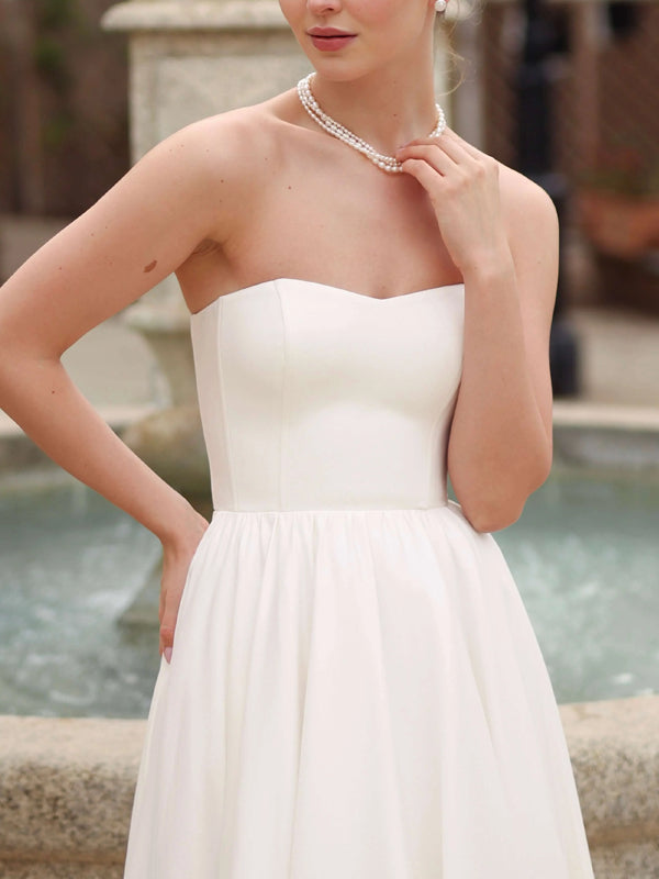 Elegant And Simple Tube Top Dress For Women