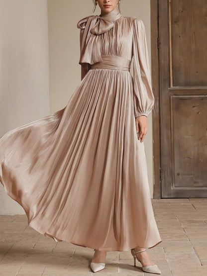 Elegant Bow at Waist Women's Dress