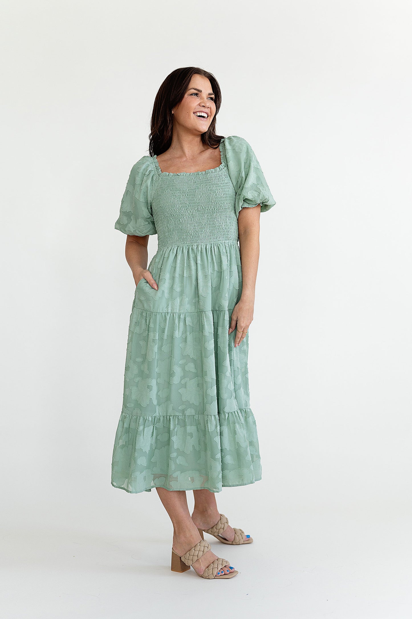 loveedsTM-Evangeline Dress in Dusty Sage