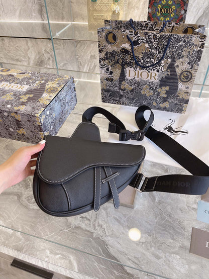 Dior Saddle Bag Black Grained Calfskin