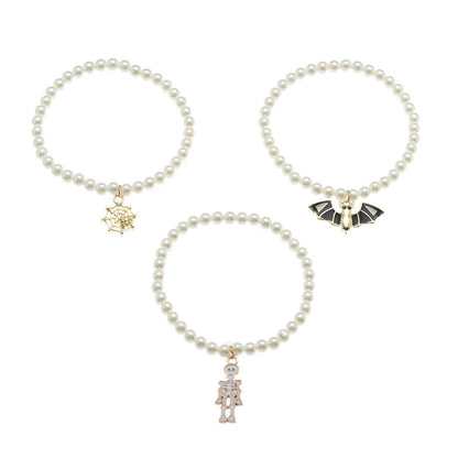 Halloween alloy pearl bracelet