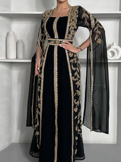 Mesh Sequins Elegant Festival Women's Suits