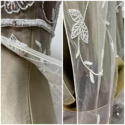 Champagne color gorgeous retro gradient exquisite beaded long elegant tulle ball gown evening dress party dress prom dress gh3192