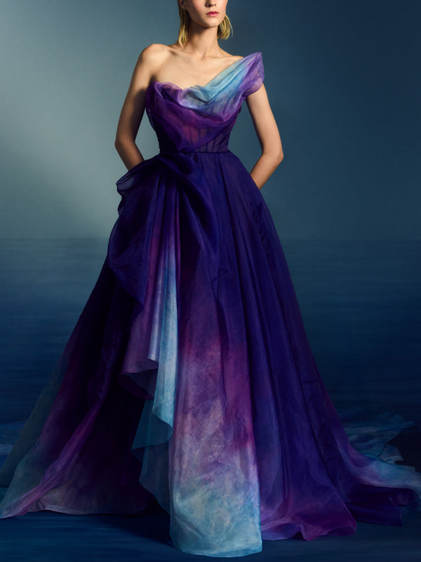 Gradient Mesh Maxi Dress