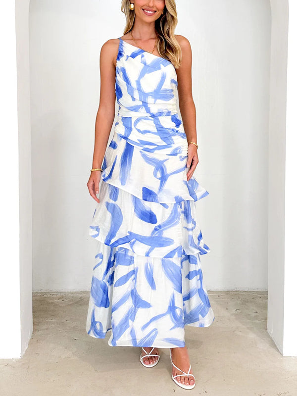 Single Room Cascading Print Dress