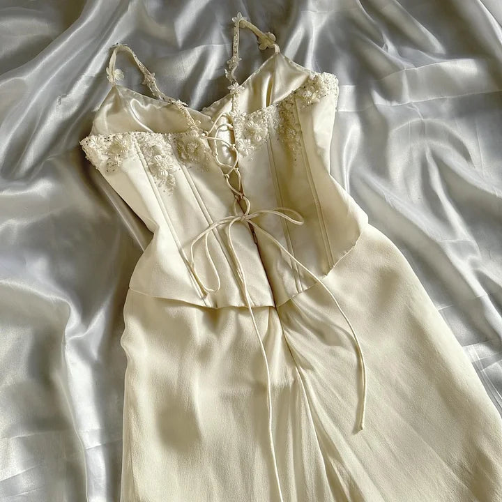 Ivory Luxury Gorgeous Fashion Exquisite flowers Beading Long Chiffon Elegant Ball Gown Evening Dress Party Dress gh3287