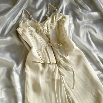 Ivory Luxury Gorgeous Fashion Exquisite flowers Beading Long Chiffon Elegant Ball Gown Evening Dress Party Dress gh3287