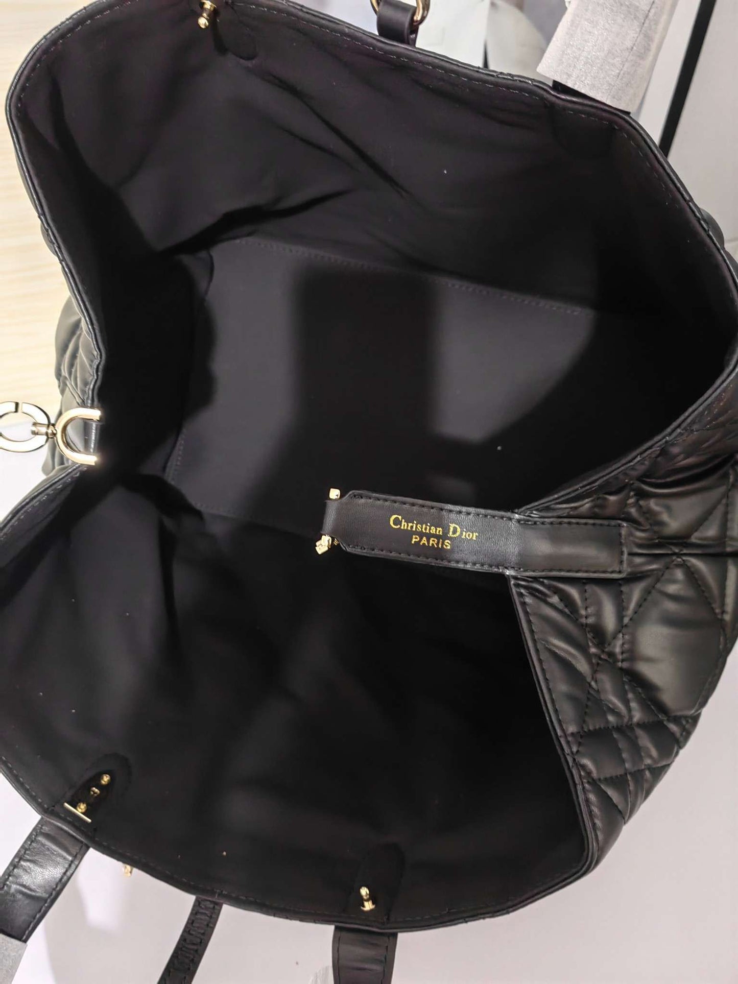 Medium Dior Toujours Bag Black Macrocannage Calfskin