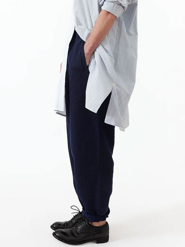 Casual Rolled-hem Cotton and Linen Women's Trousers