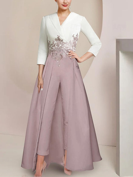 V-neck Solid Color Jumpsuit