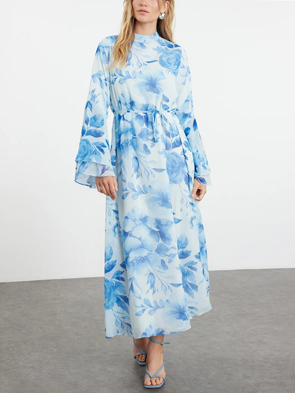 Temperament Chiffon Print Holiday Women's Dress