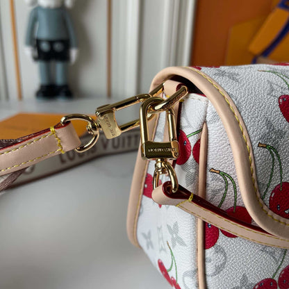 LOUIS VUITTON X TAKASHI MURAKAMI DIANE BAG MONOGRAM CHERRY WHITE 25CM