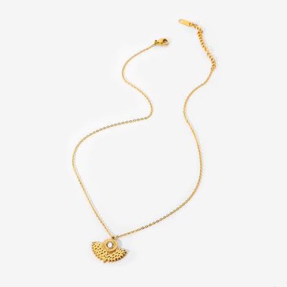 Fan Shaped Pendant Necklace