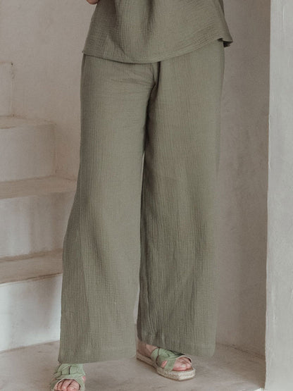 Fashion Hanging Neck Cotton Linen Women's Sets