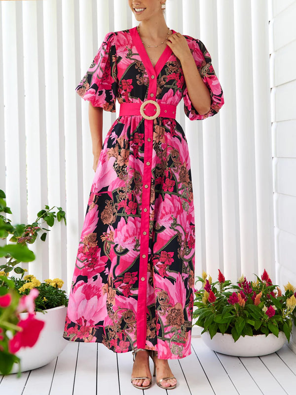 V-neck Design With Puffy Stretch Sleeves