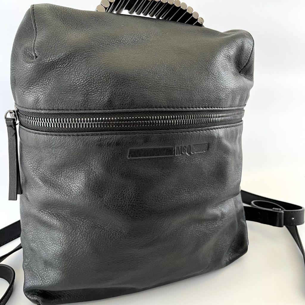 Alexander McQueen Black Leather Backpack